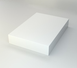 White square box. Cardboard box, container, packaging 3d illustration