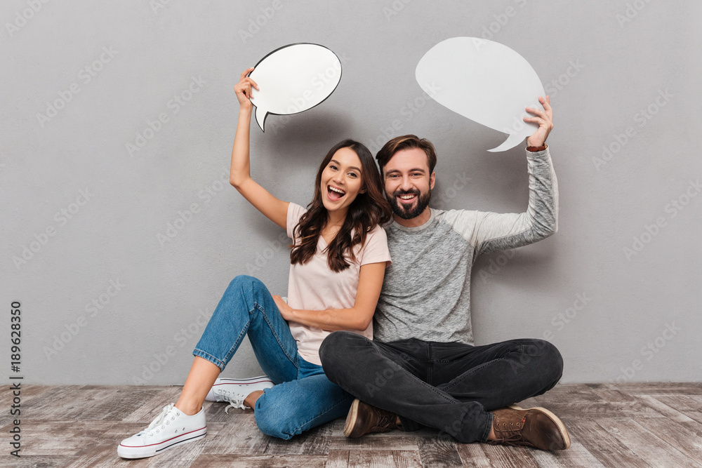 Sticker Portrait of a happy young couple