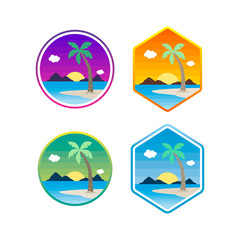 beach time tropical island summer vacation set