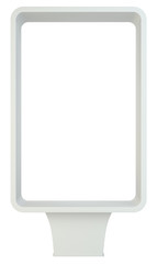 Promotional interactive information kiosk. Advertising display terminal stand. 3d illustration