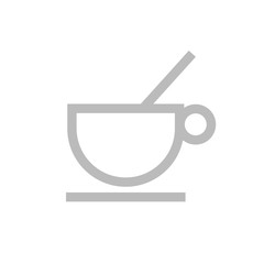 Tasse - Icon Symbol Piktogramm Bildmarke grafisches Element - Web Druck - Vektor - grau auf weißen Hintergrund 