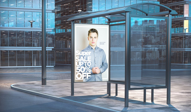 Bus Stop 3d Rendering Fashion Sale