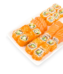 sushi and rolls, clipping path