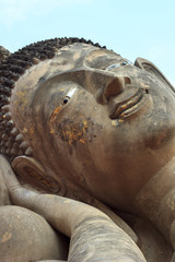 Reclining Buddha temple in Ayuthaya Thailand