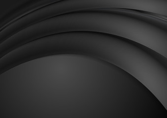 Abstract black smooth waves background