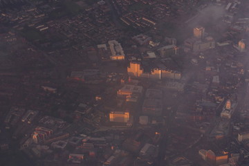 Nottingham city centre from the air