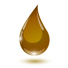 yellow drop of honey drops down isolated vector