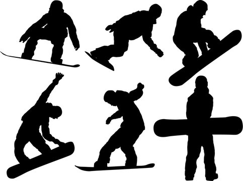 Set of Snowboarder silhouette