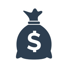 Money Bag Icon on white background.