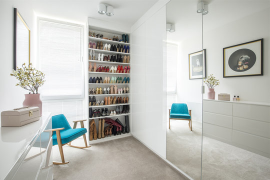 Dressing Room Interior With Mirror