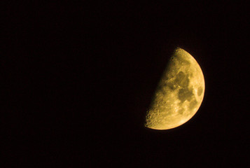 half yellow moon