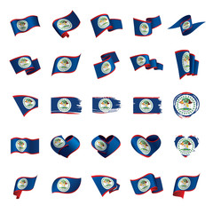 Fototapeta premium Belize flag, vector illustration