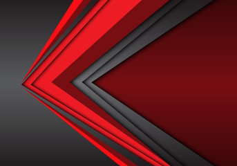Abstract red arrow speed 3D on gray with blank space design modern futuristic background vector illustration.