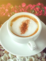 Cup of cappuccino coffee