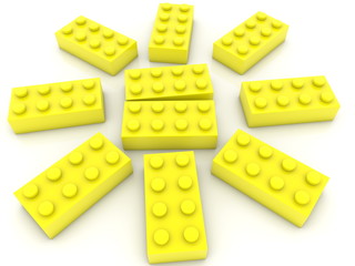 Sun construction of toy bricks
