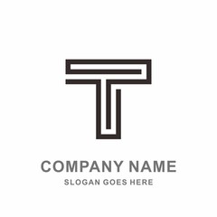 Monogram Letter T Geometric Square Architecture Interior Construction Business Company Stock Vector Logo Design Template