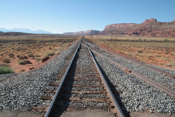 Railway section in Colorado, USA, leading to nowhere.