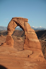 the famous Delicate Arch on a summer day, Arches National park, Utah.