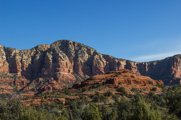 Red Rock Mountain Formations With Layers