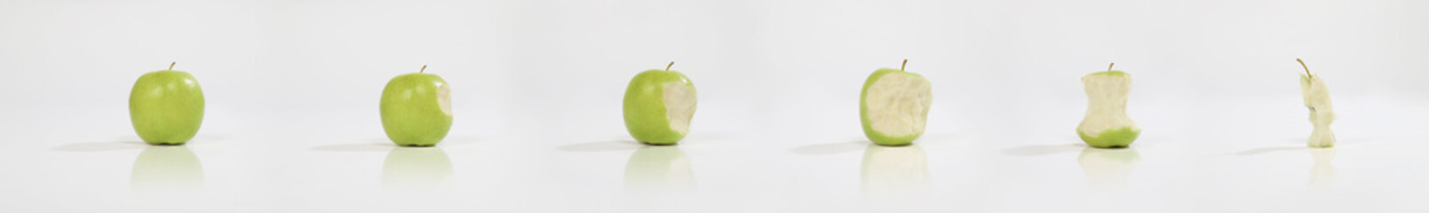 Apfel wird gegessen verschiedene Phasen - obrazy, fototapety, plakaty