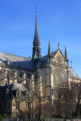 Tours et rosaces de Notre-Dame à Paris, France