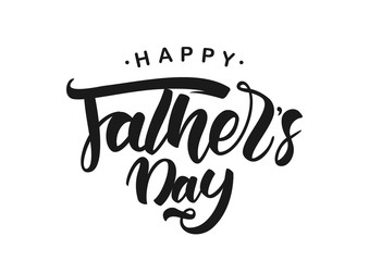 Vector illustration: Handwritten brush lettering of Happy Fathers Day.