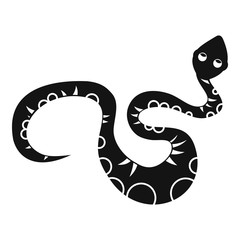 Black snake icon, simple style