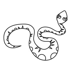 Black snake icon, outline style