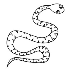 Black snake wriggling icon, outline style