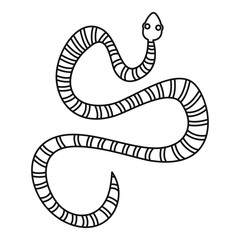 Naklejka premium White striped snake icon, outline style
