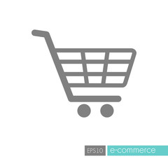 Shopping mall cart isolated vector icon
