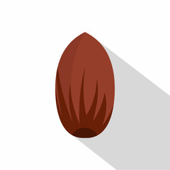 Pecan nut icon, flat style