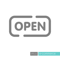 Open Vector icon on white background