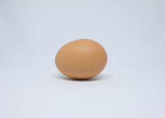 Close up egg isolated on white background