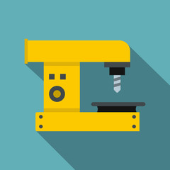 Drilling machine icon, flat style