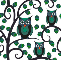 Owl. Seamless pattern