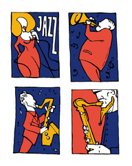 Jazz music festival poster set