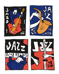 Jazz music festival poster set