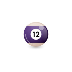 Billiard ball with number 12