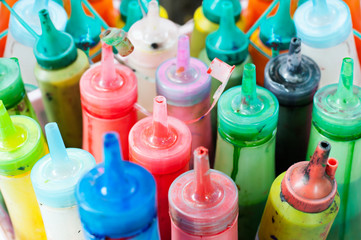 bottles of paint