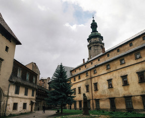 Obraz premium Courtyard of Bernardine monastery in Lviv, Ukraine