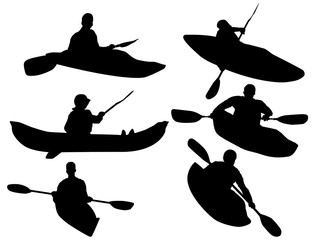 Kayaking silhouette