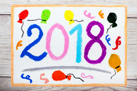 Photo of colorful drawing: New Year Celebration, 2018