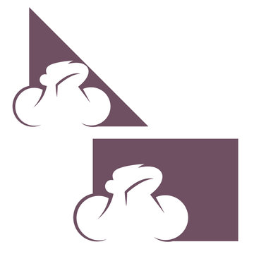 
an illustration consisting of an image of cyclists in the form of a symbol or logo
