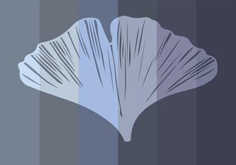 Hand drawn ginkgo leaf vector background in a colorful palette