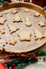 Fototapeta na wymiar Christmas Cookies and Holiday Decor