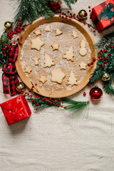 Obraz na płótnie Canvas Christmas Cookies and Holiday Decor