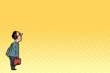 businessman and copy space neutral background