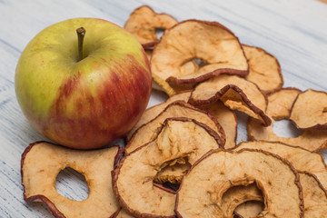 apple chips dried food fruit dry background