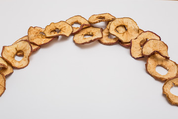 apple chips dried food fruit dry background